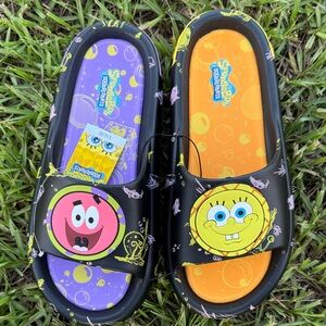 SpongeBob SquarePants Sandals - Black, Purple, and Orange